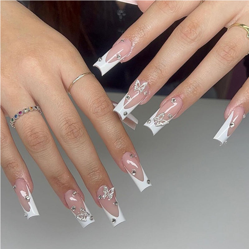Diamond Butterfly Press-On Nails, 24 pack