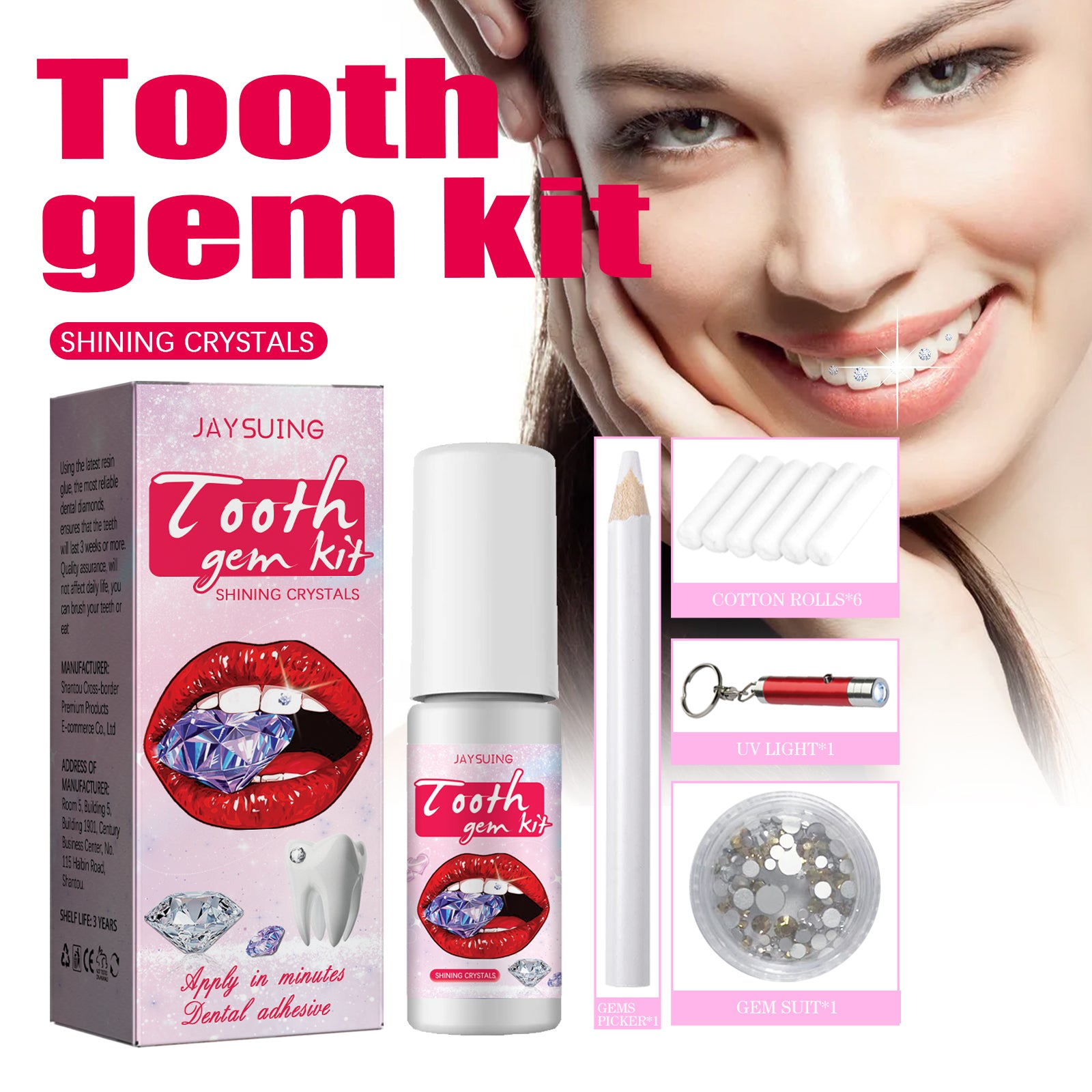 Tooth Gem Kit with Crystals and Applicator