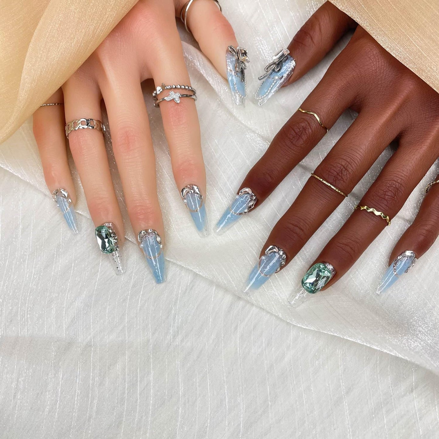 Nebula Glint Luxury Press-On Nails