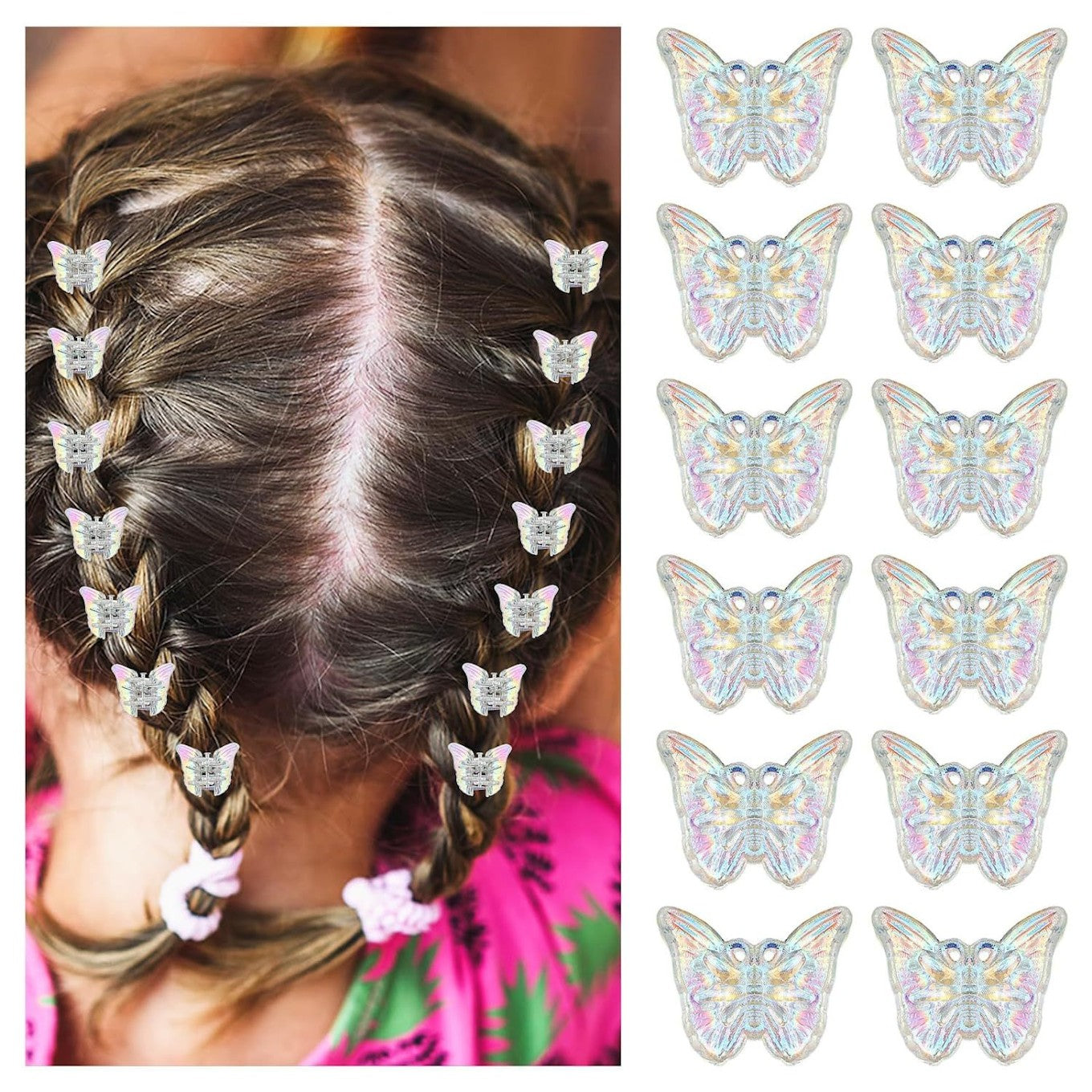 Mini Butterfly Hair Clips Set of 12 for Girls